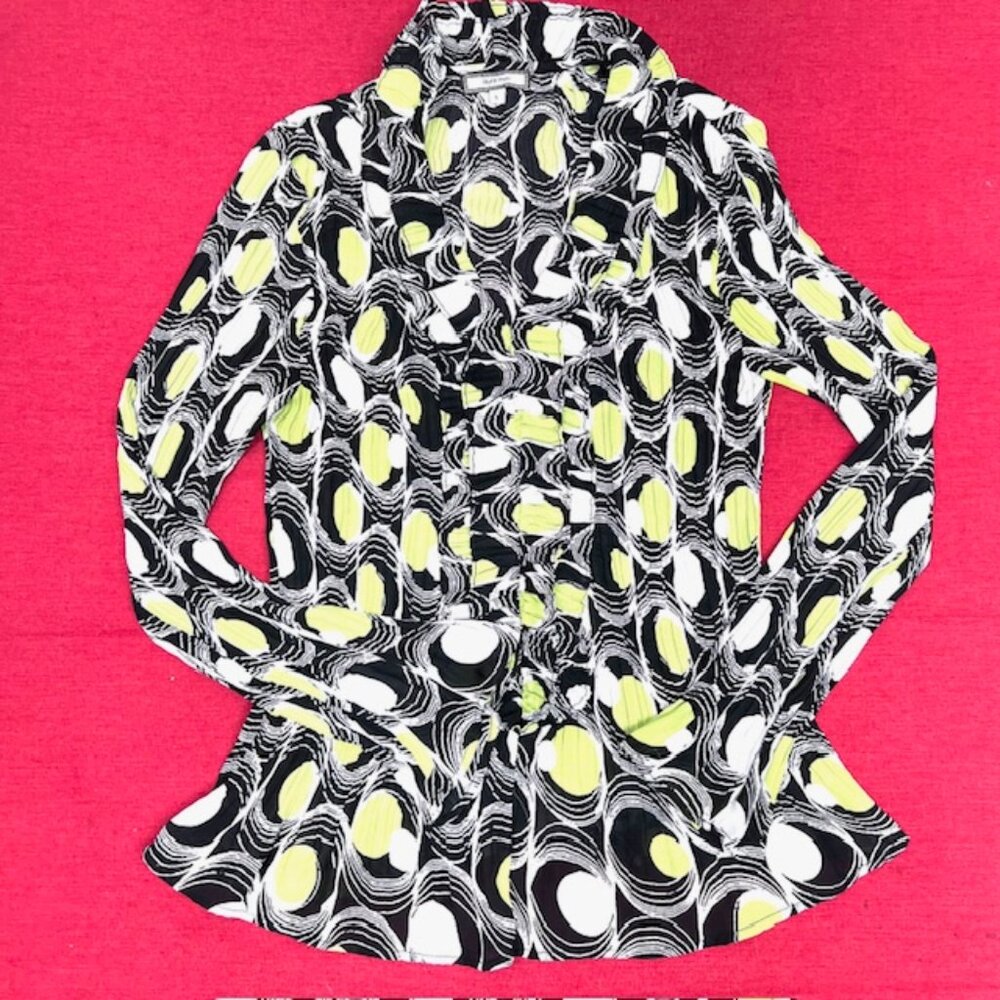 Allison Taylor & Laura Max Blouse L+XL Pleated Ruffle V-Neck Bell Sleeve(#53 - Picture 11 of 14
